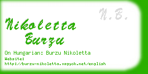 nikoletta burzu business card